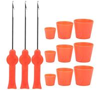 Alomejor Fishing Bait Making Tool Kit - 3 Baiting Needles & 3 Cone Molds for Crochet Hooks Wear Bait Tool