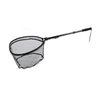 Alomejor Fishing Net, Collapsible Handle High Dense Silicone Mesh Lightweight Aluminum Alloy Rubber, with One Piece Foldable Design, for Freshwater Saltwater Bass Mackerel Trout Fishing (Black)