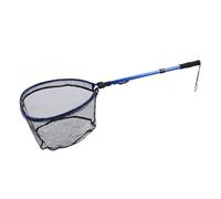 Alomejor Fishing Net, Collapsible Handle High Dense Silicone Mesh Lightweight Aluminum Alloy Rubber, with One Piece Foldable Design, for Freshwater Saltwater Bass Mackerel Trout Fishing (Blue)