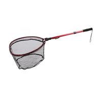 Alomejor Fishing Net, Collapsible Handle High Dense Silicone Mesh Lightweight Aluminum Alloy Rubber, with One Piece Foldable Design, for Freshwater Saltwater Bass Mackerel Trout Fishing (Red)