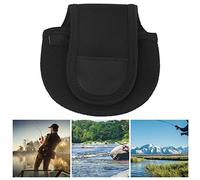 Alomejor Fishing Reel Bag Nylon Reel Protector Cover 12 X 12 X 0.5 Cm with Elastic Fit Hook and Loop Closure Soft Storage for Boat Shore Pier Anglers