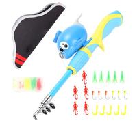 Alomejor Fishing Rod and Reel Combo Telescopic Mini Kids Fish Pole (Orange)