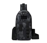 Alomejor Fishing Sling Bag, Water Proof Oxford Cloth Backpack with Multiple Compartments and External Attachments, for Cycling Fishing Shopping Outdoor Adventures (Black Camo)