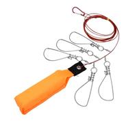 Alomejor Fishing Stringer Clip, 5 Snaps 11.5FT Live Fish Lock Big Fish Wire Rope Cable Holder with Float for Saltwater Freshwater