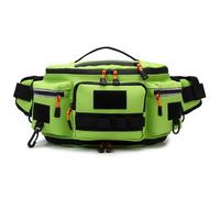 Alomejor Fishing Waist Bag Sling Bag Handbag Versatile Multi Compartment Water Proof Oxford Fabric with External Hooks for Cycling Fishing Shopping (Green)