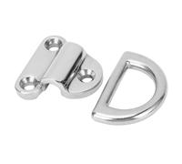 Alomejor Folding Pad Eye Stainless Steel 316 D Ring Tie Down Pad Eye Polished Rustproof Heavy Duty Design for Boat Yacht RV Trailer Truck Marine Use (6mm)