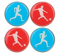 Alomejor Football Soccer Referee Flip Coin 4pcs Two-Sided Sports Football Pattern Pick Referee Side Toss Coin