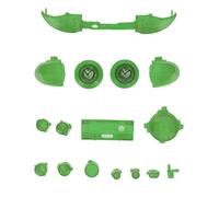 Alomejor Full Buttons Mod Kits for Series X and S, Durable and Comfortable Replacement Button Set for Gamers, ABS Material, 15-Piece Set (Transparent Green)