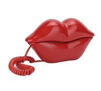 Alomejor Funny Home Lip Telephone Colorful Design Number Storage Function for Loved Ones Durable ABS Material (Red)