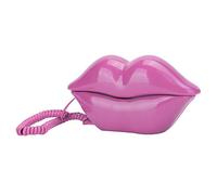 Alomejor Funny Home Lip Telephone Colorful Design Number Storage Function for Loved Ones Durable ABS Material (Rose Red)