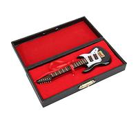 Alomejor Gitar Model Exquisites Desktop Orament for Music Lovers Black Plastic Material, Packaging Guitar Model with Status for Home Culture or photography.