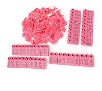 Alomejor Goat Ear Tag Durable Antipyretic Indentification Card for Livestock Management, 100 Pack (Pink with Words (100))