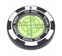 Alomejor Golf Green Reader Accurate Clear Scale with Built-in Bubble Level, Zinc Alloy Golf Ball Marker for Accurate Putting Strategy (black)