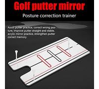 Alomejor Golf Putter Mat Posture Checking Mirror Corrector for Practice Training, Strengthen Memory and Fix Deviations, Ideal for Beginners, Great for Indoor and Outdoor Use Material: AcrylicSize: