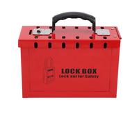 Alomejor Group Lockout Box Adjustable Safety Padlocks Set with 12 Pieces for Electric Power Applications Nylon Material 9.3x6.1x3.7in
