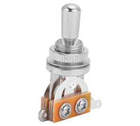 Alomejor Guitar 3-Way Toggle Switch - Metal Chrome Electric Guitar Selector Switch with Knob Tip, compatible with Stratocaster, Telecaster & Les Paul (Silver)