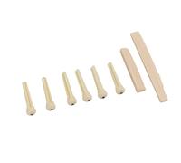 Alomejor Guitar Bridge, ABS Folk Guitar Nut Saddle Set with 6 Bridge Pins for Acoustic Guitars Players