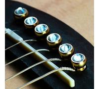 Alomejor Guitar Bridge Pins, Brass with Crystal Glass Dot, Durable Acoustic Guitar Parts for Enhance Tone and Elegance (Sky Blue)