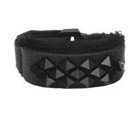 Alomejor Guitar Dampener Strap Guitar String Noise Damper Fretboard Muter with Square Rivets Stringed Instrument Accessory (Black Short 7x0.9x1.2in)
