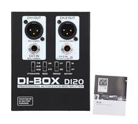 Alomejor Guitar DI Box, 2-Channel Active Direct Box with Balanced XLR Outputs for Live Sound Studio