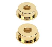 Alomejor Guitar Jack Parts 2pcs Metal Electric Guitar Jack Plates with Mounting Screws Compatible with Side Guitars (Gold)