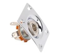 Alomejor Guitar Output Jack Plate Square Form Metal Compact Guitar Jack Socket Platte for Telecaster, Easy to Install to Practice/execute (Chrome Color)
