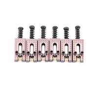 Alomejor Guitar Saddle Bridge Set 6PCS Metal Roller Bridge Repair Parts for Tele 6 String Guitar Replacement Use(Red Copper)