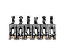 Alomejor Guitar Saddle Bridge Set 6PCS Metal Roller Bridge Repair Parts for Tele 6 String Guitar Replacement Use(Black)