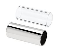Alomejor Guitar Slide Stainless Steel Glass Tone Bar Set Nice Sound Control for Guitar Lovers 2.36" 2pcs