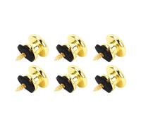 Alomejor Guitar Strap Buttons, 6pcs Iron Guitar Strap Locks with Smooth Rounded Edges for Easy Installation, Compatible with Acoustic Classical Bass Electric Guitars (Gold)