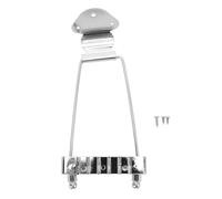 Alomejor Guitar Trapeze Tailpiece Bridge, Chrome Plated Adjustable Saddle, proof with Screws for 6 String Guitar Jazz Bass (Silver)