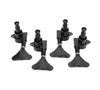 Alomejor Guitar Tuning Pegs 4Pcs Sealed Alloy Steel Tuning Keys for 4 String Bass 2L+2R Configuration Easy Install 9/16 Inch Peg Holes Black