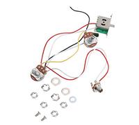 Alomejor Guitar Wiring Harness Kit Electric Guitar Metallic Prewired 500K 3 Way Push Pull Switch Wiring Harness Kit for Electric Guitar