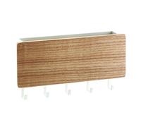 Alomejor Hallway Wall Holder Eco-Friendly Wooden Key Rack for Convenient Storage for Entryway Living Room Kitchen, 10 X 18.3 X 3.4cm (Natural Wood Color)