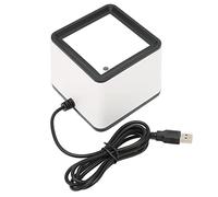 Alomejor Hands Free QR Code Scanner Portable and Multifunction for Fast Mobile Payment Solutions Desktop Use White Color