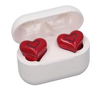 Alomejor Heart Shaped Wireless Earbuds Cute Stylish with Colorful Gradient Light for Sport-Outfit 5.3 Headphones & Charging Case (Red)