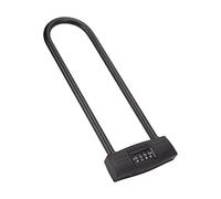 Alomejor Heavy Duty Bike U Lock 4 Digit Combination Long Shackle Resettable Security Padlock for Motorcycles Electric Scooters