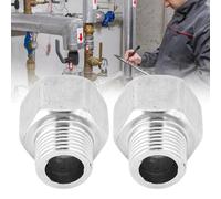 Alomejor Hex Head Threaded Pipe Adapter Sturdy and Resistant Male G1/2 Female G3/4 for Gas and Water 2 Units