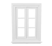Alomejor House Window Miniature Dolls, 1:12 Scale Proposal for Photography, Fascinating Household Decoration - Ideal for Daughters, Girls - Basswood + PVC Material