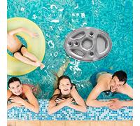 Alomejor Inflatable Floating Cup Holder Lightweight Multifunctional Drink Tray for Pool & Beach Silver 21 * 18 * 6cm