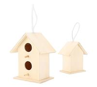 Alomejor Innovative Wooden Birdhouse Perfect for Bird Lovers Suitable for Small Birds 1pc (Double-decker two-hole No. 2)