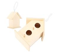 Alomejor Innovative Wooden Birdhouse Perfect for Bird Lovers Suitable for Small Birds 1pc (Double-decker two-hole No. 2)