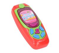 Alomejor Interactive Toy Phone Kids Simulation Cell Phone Educational Learning Toy with Music Lights for Early Education Language Development (Red)