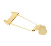 Alomejor Jazz Guitar Bridge Tailpiece Set, Rosewood Base with Adjustable Saddles, Mounting Screws and Wrenches Included, for 6 String Replacement (Gold)