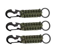 Alomejor Keychain Hook 3PCS Paracord Keychain with Metal D Ring Clip and Keyring Portable Water Bottle Hanger for Keys Backpack Camera Hiking Camping Travel (Green)