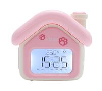 Alomejor Kids Alarm Clock, Digital Clock for Bedrooms with Night Light for Childrens Bedroom and Time Management Training (Pink)