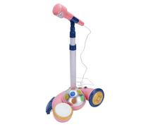 Alomejor Kids Microphone with Stand, Sound Amplification Karaoke Machine for Children, Early Learning Musical Toy