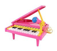 Alomejor Kids Piano with Microphone 23 Key Electronic Piano Toy with 3 Instrument Sounds 15 Demo Songs Recording Playback for Toddlers Music Learning