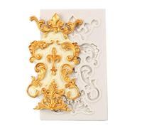 Alomejor Lace Flower Border Mould Elegant Silicone Cake Decorating Mold for Chocolate Candy Fudge 3.58x2.36x0.27in for Kids (As Shown)