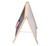 Alomejor Large Kids Wooden Art Easel with Double Sided Blackboard and Magnetic Whiteboard, Educational Toy for Boys and Girls, Poplar Structure